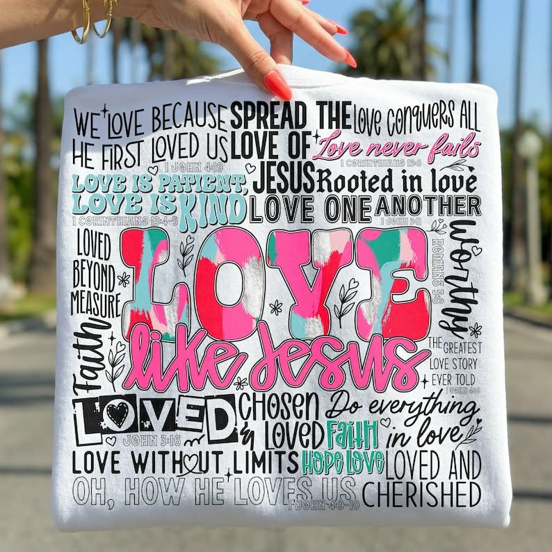 Love like Jesus colorful subway Sunday Special DTF transfer