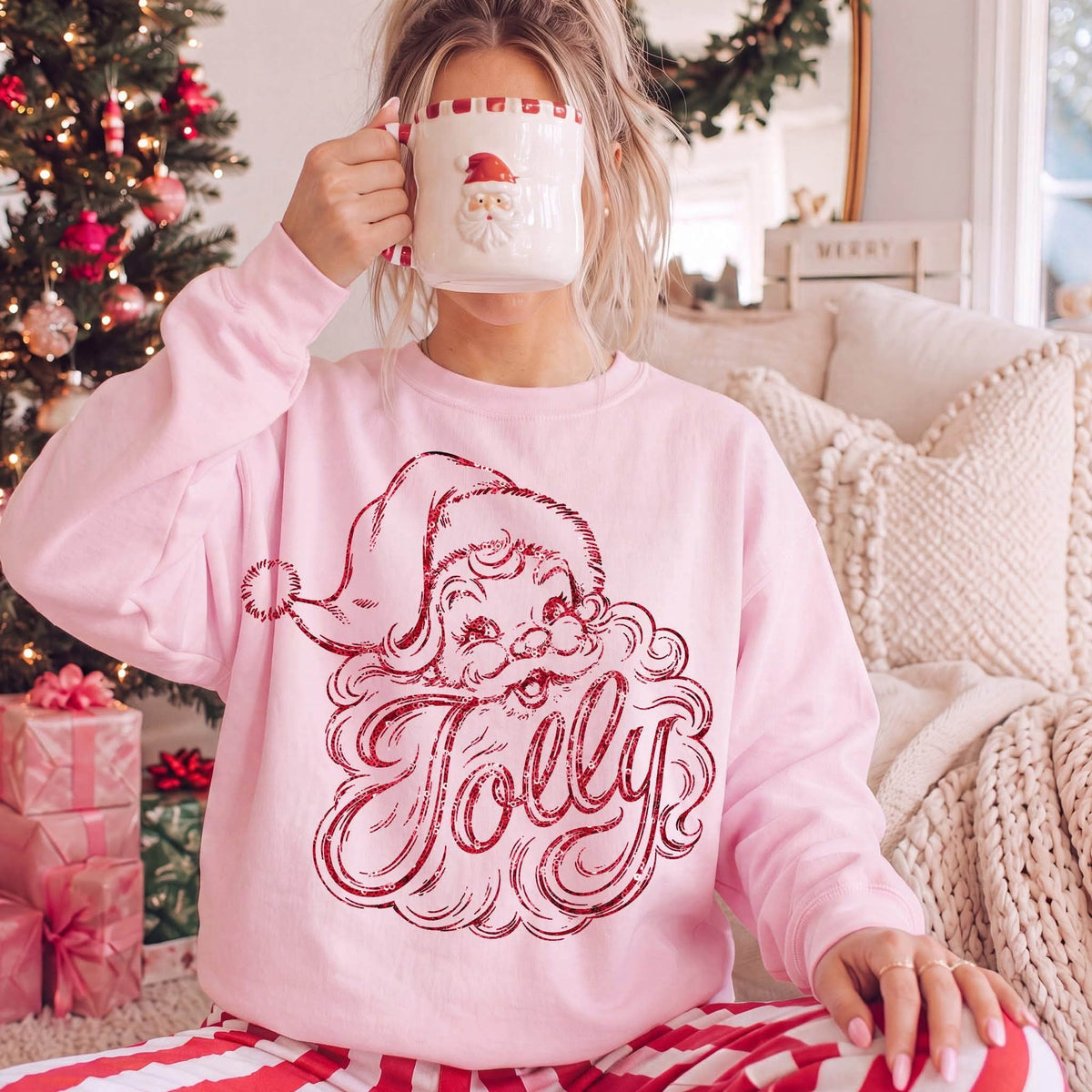 Jolly Santa red glitter (KAI) DTF Transfer