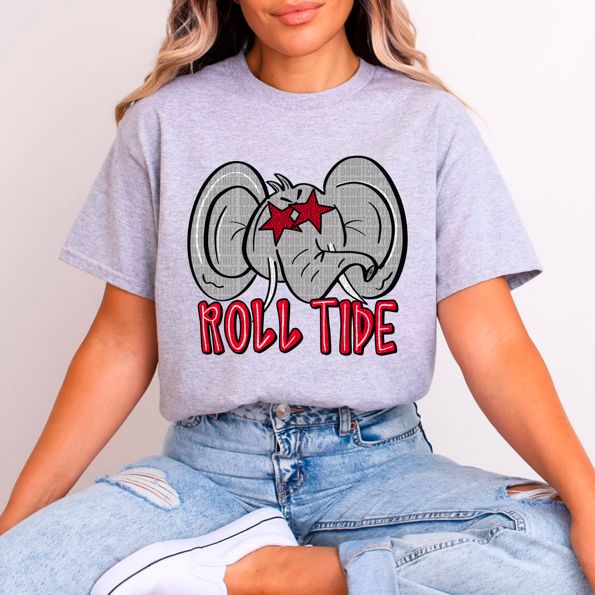 Roll tide red font 93776 DTF transfer