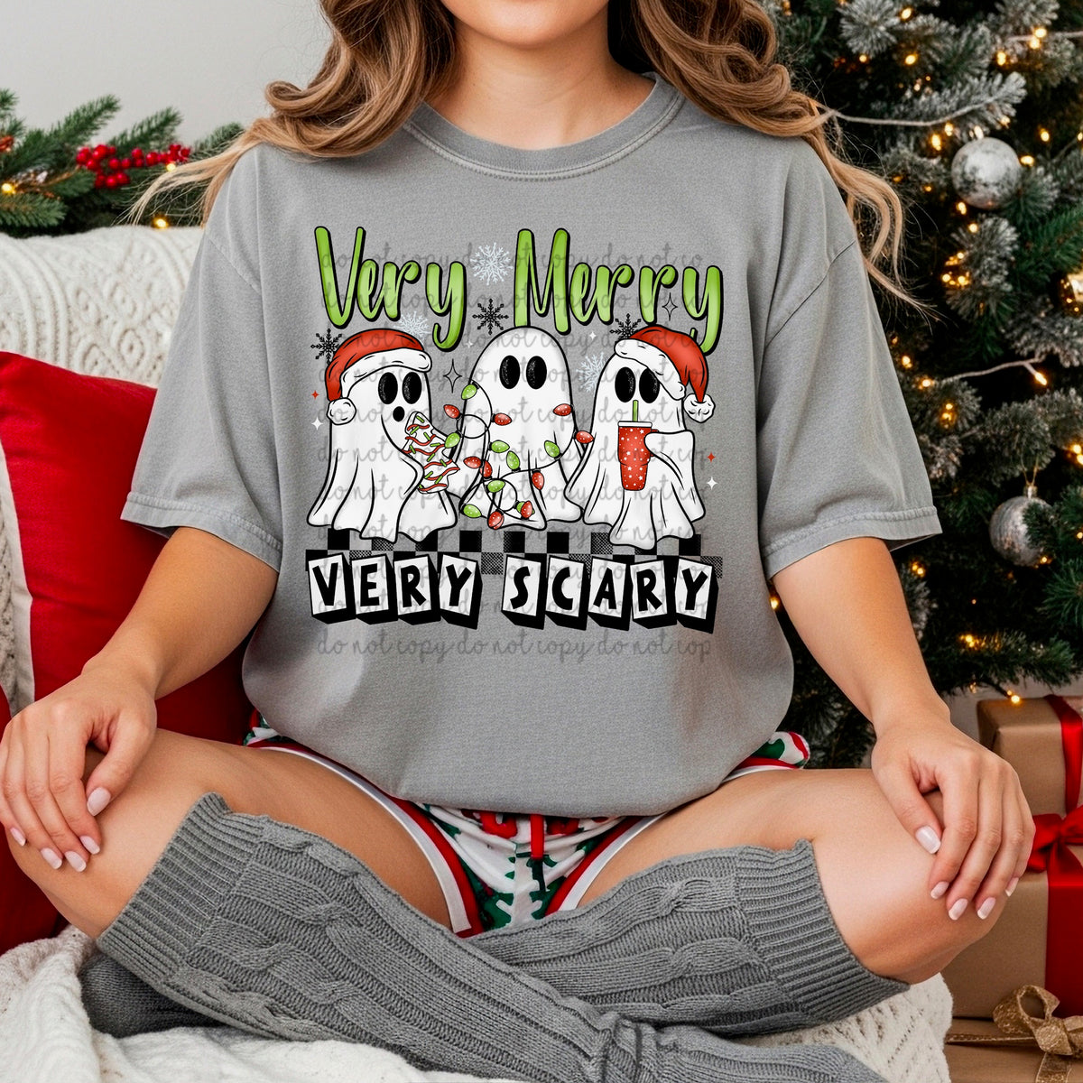 Very Merry Very Scary ghosts 115473 DTF transfer