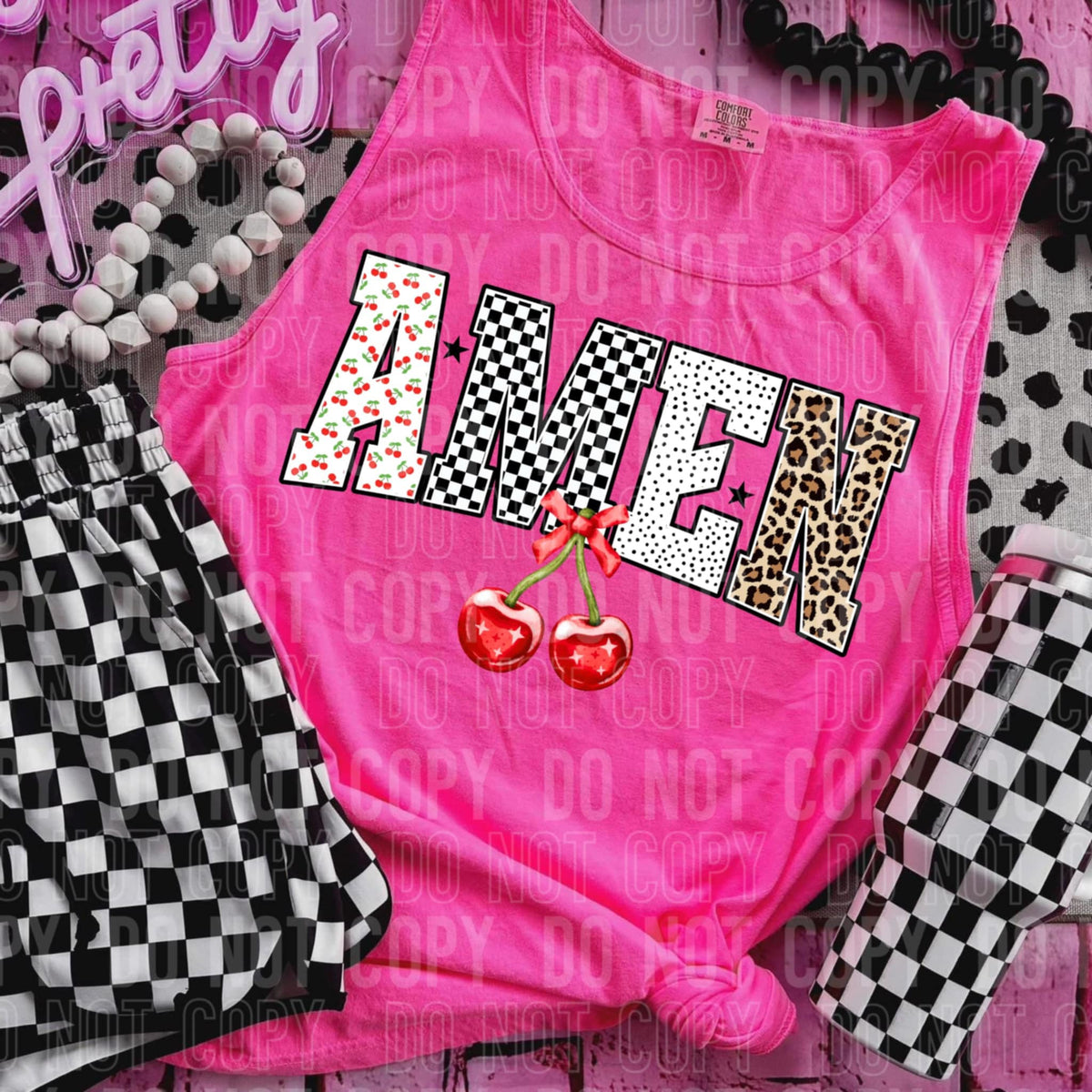 Amen patterned 106917 DTF transfer
