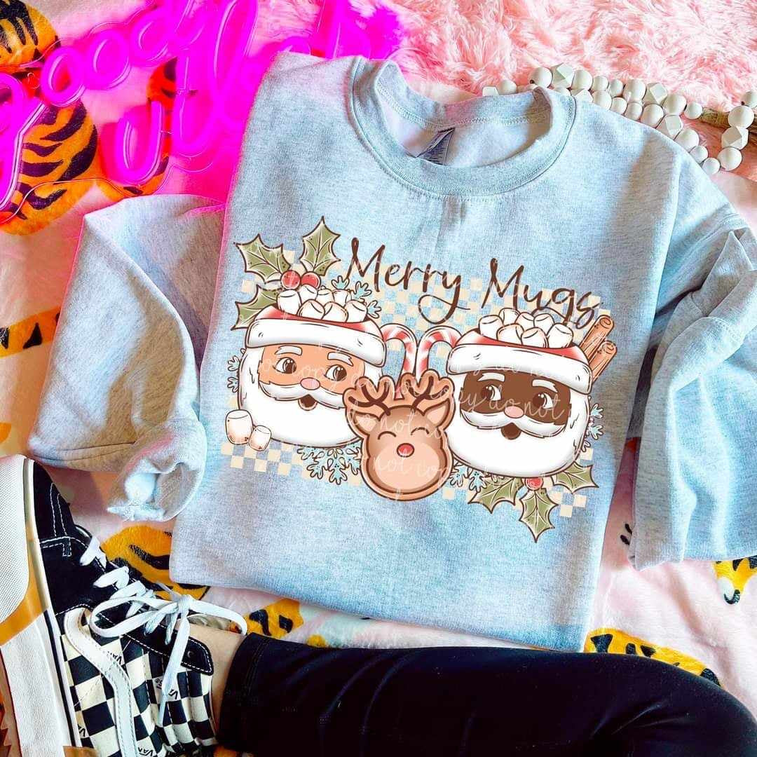 Merry mugs light and dark santa mugs (MMD) 62131 DTF transfer