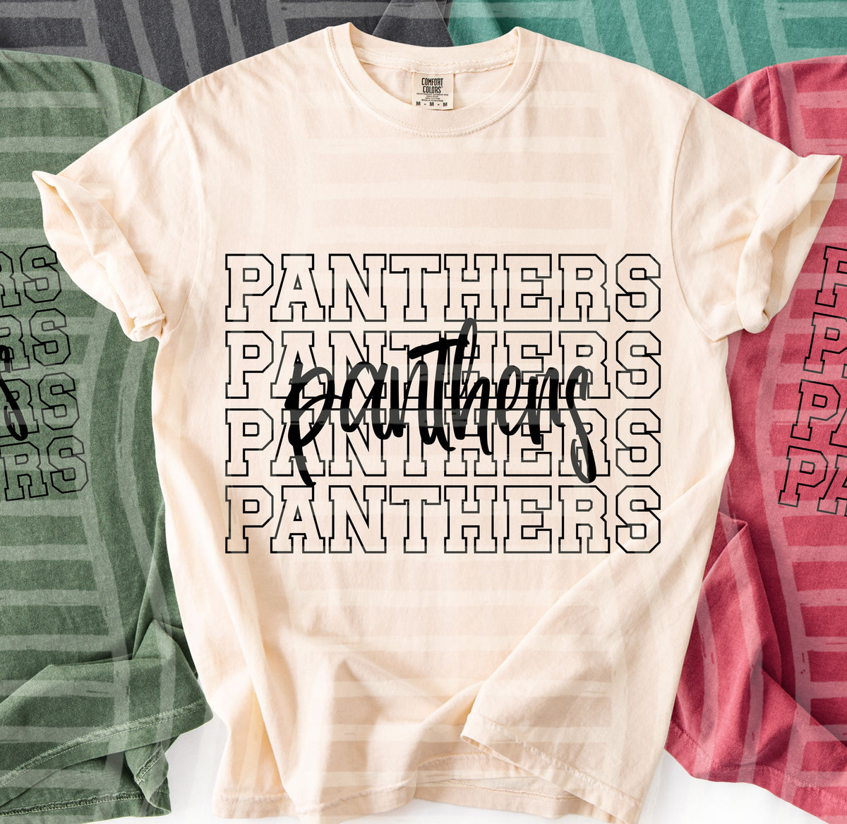 panthers simple stacked outlines (Caplinger) DTF Transfer