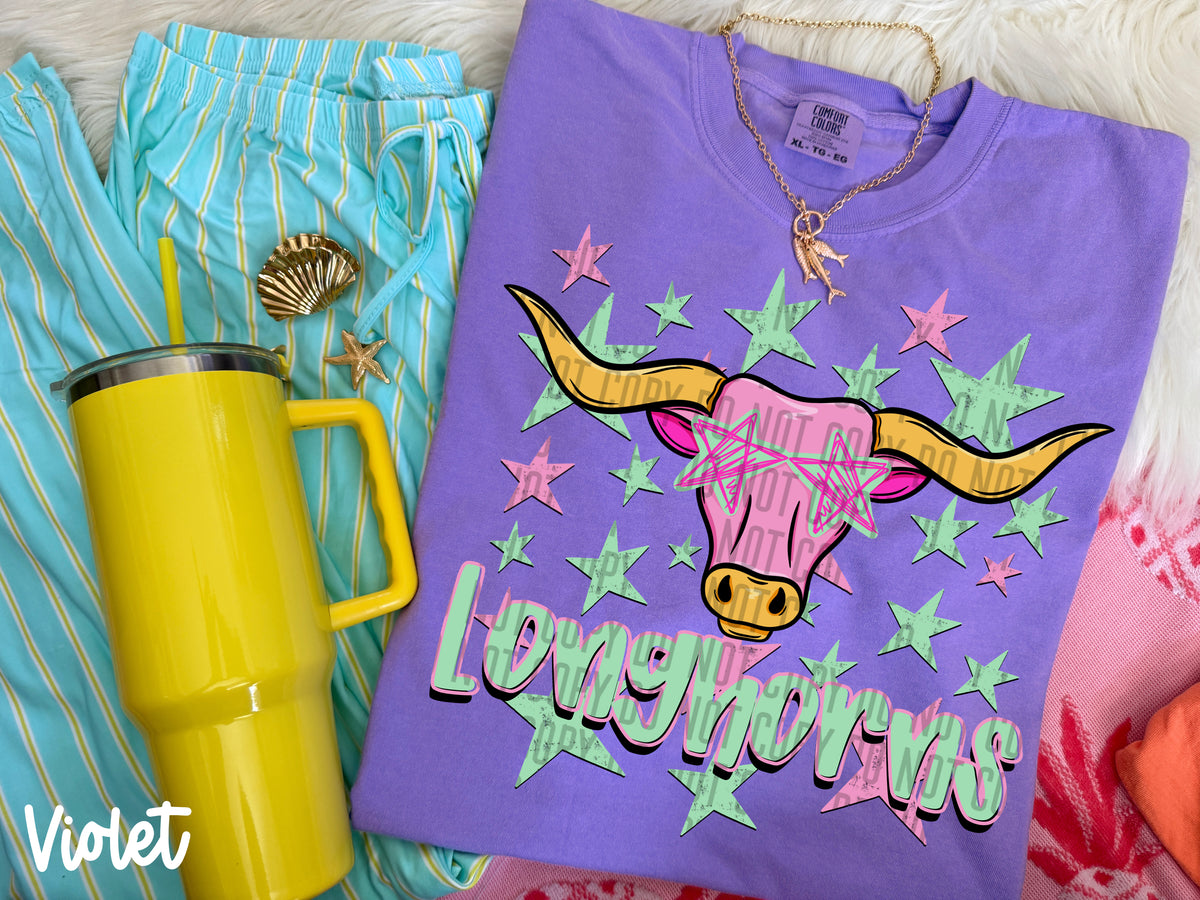 longhorns starry eyed (Caplinger) DTF Transfer