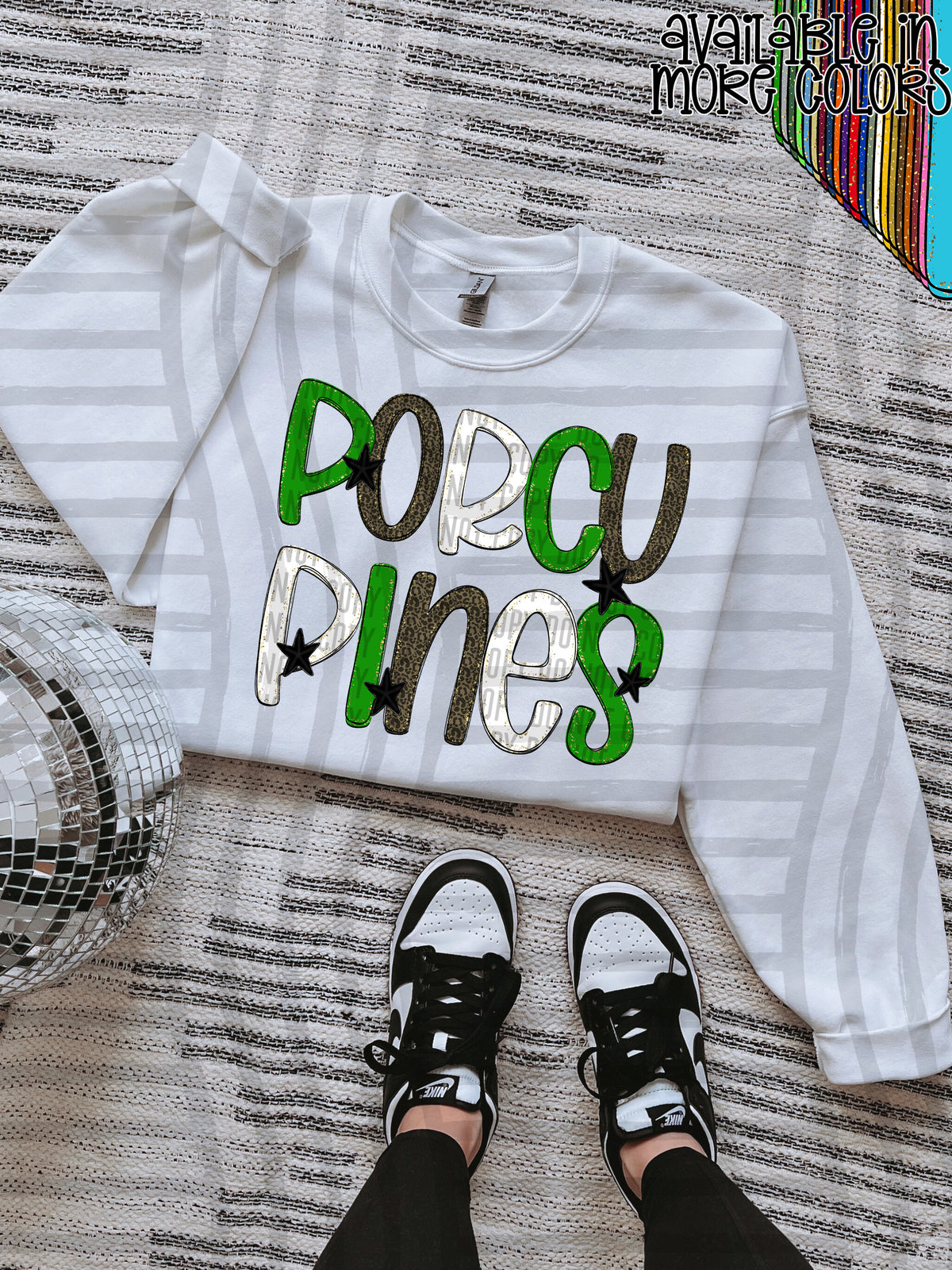 green, gray and white, porcupines stacked (Caplinger) DTF Transfer