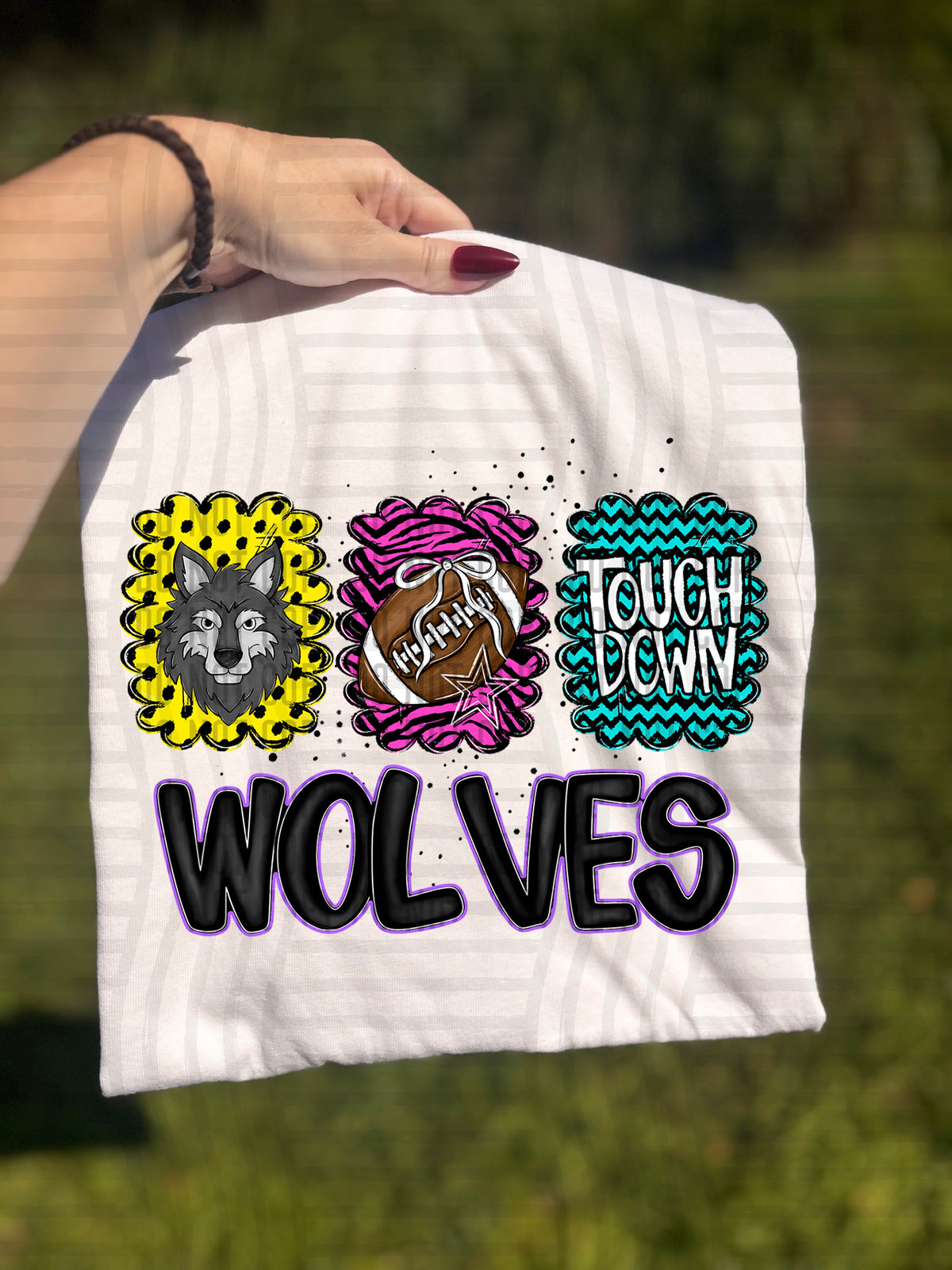 Wolves Preppy Bright Trio (Caplinger) 113123 DTF transfer