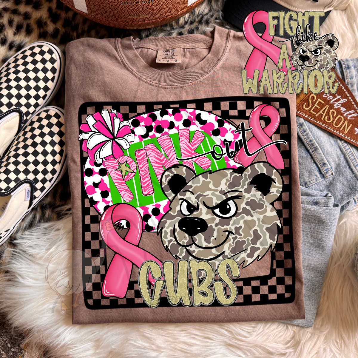 Cubs pink out camo (DKD) DTF transfer