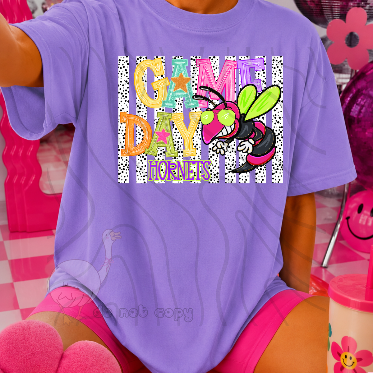 Hornets poppy game day (DKD) DTF Transfer