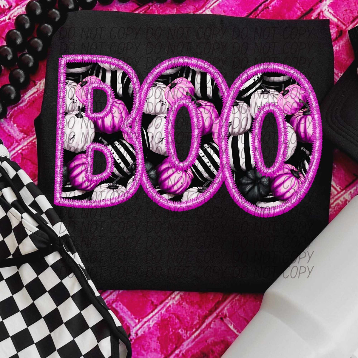 Boo pink outline pink pumpkins (CITY) 55916 DTF transfer