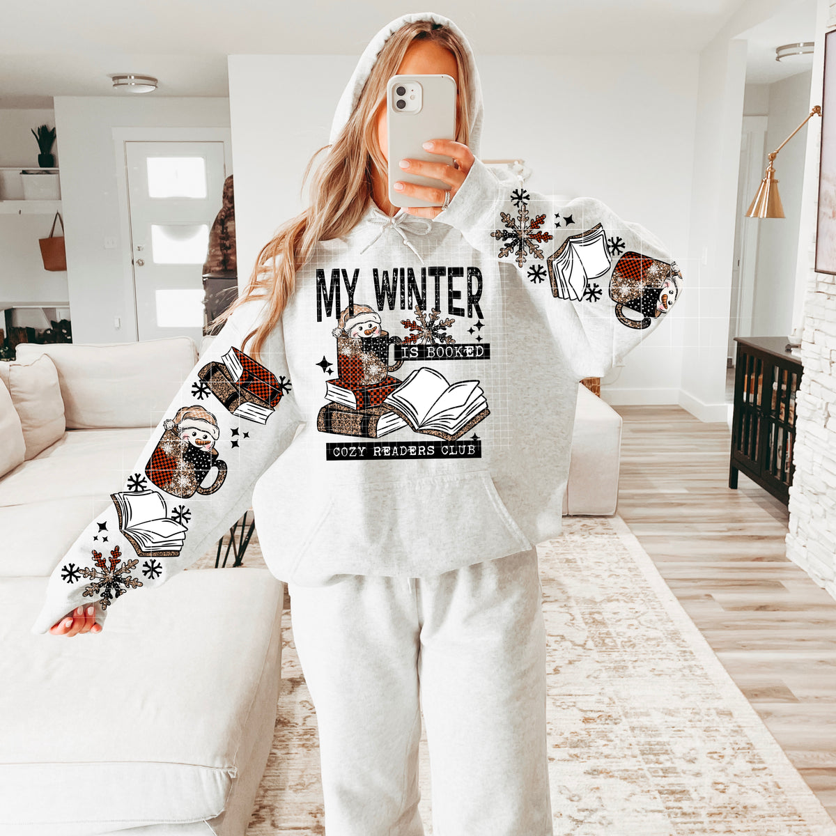 My winter is booked snowman mug (front only) (CSC) DTF Transfer