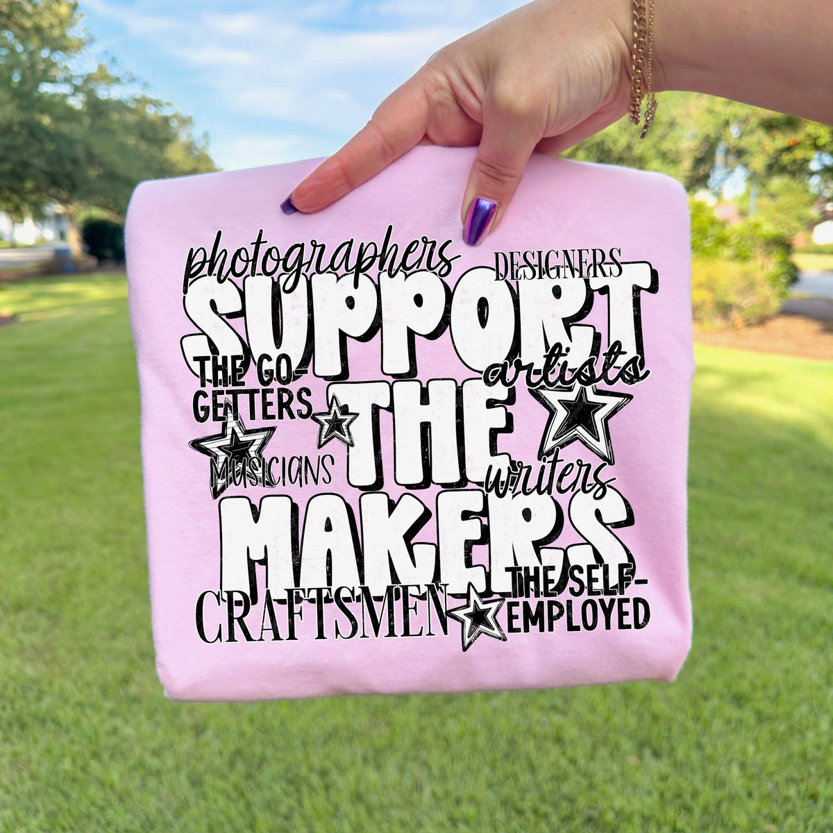 Support the makers (b&w) scarlow DTF Transfer