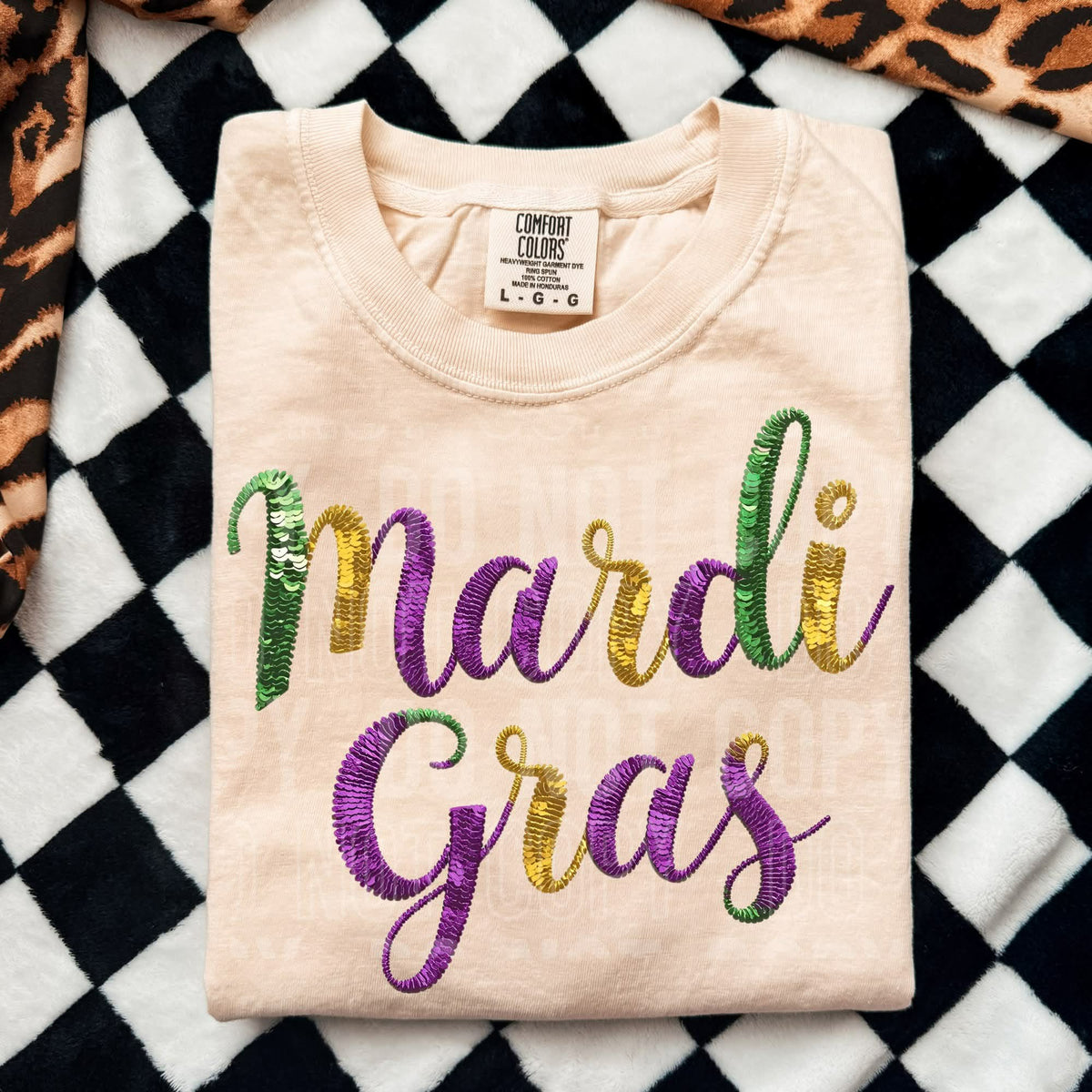 Mardi Gras faux sequins (SBB) DTF transfer