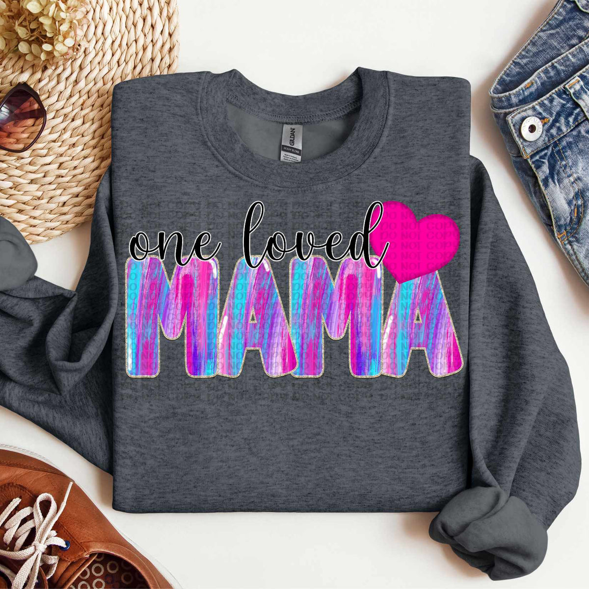One loved mama brushstroke heart (VP) 82824 DTF transfer