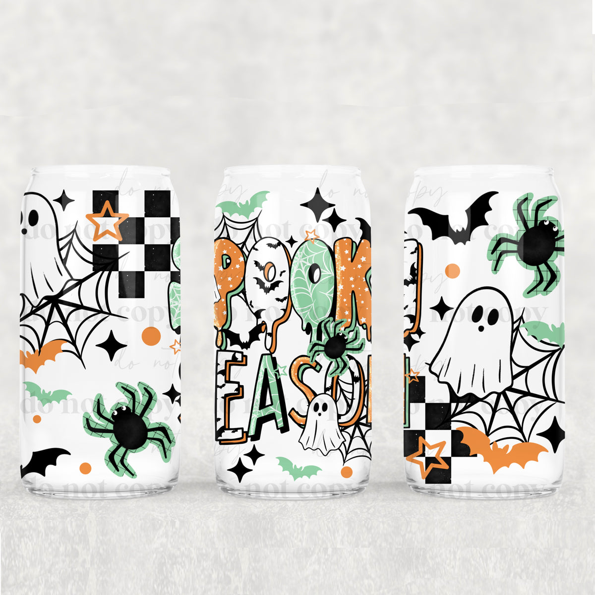 Spooky season drip font (orange mint) (CSC) UV DTF WRAP