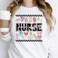 Women’s health nurse retro healthcare items (ECHT) 53669 DTF transfer