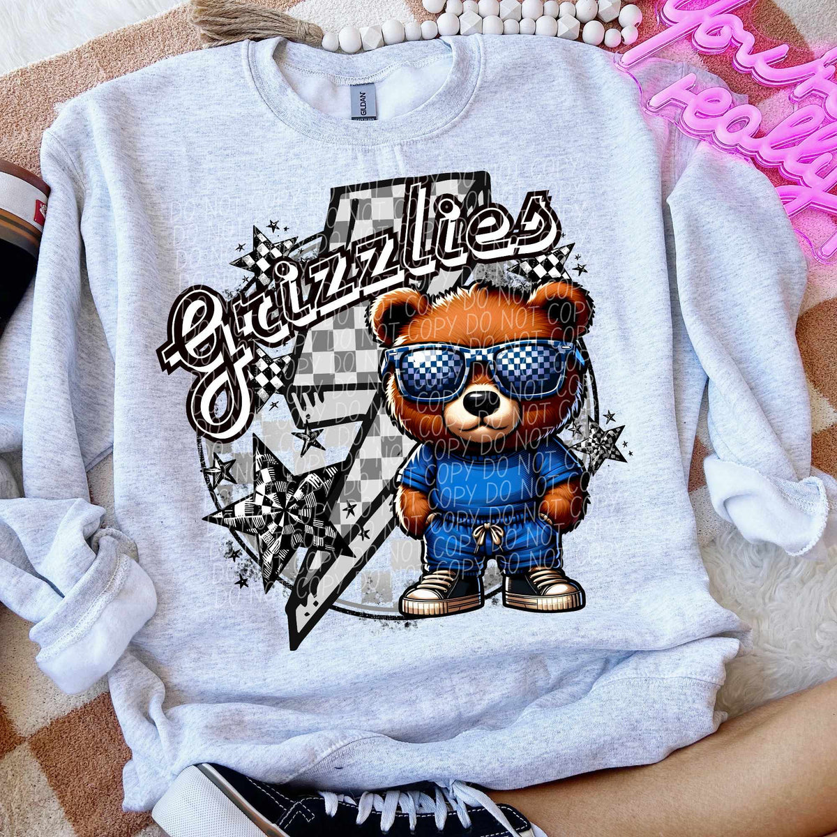 Grizzlies blue outfit lightning bolt (CITY) 52418 DTF transfer
