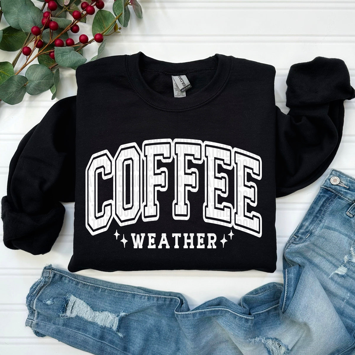 Coffee Weather Varsity (WHITE) 113380 DTF transfer