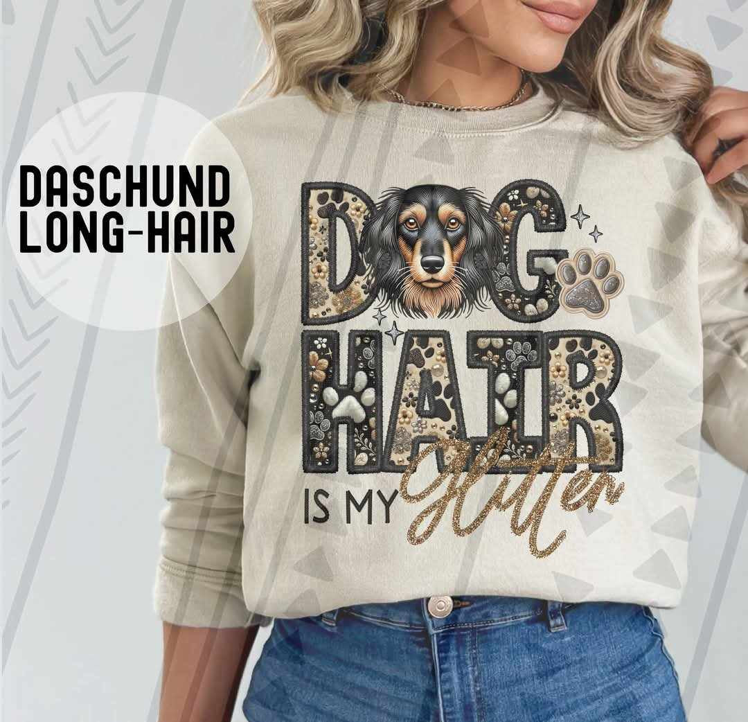 Long hair dachshund Dog hair is my glitter 79510 DTF transfer