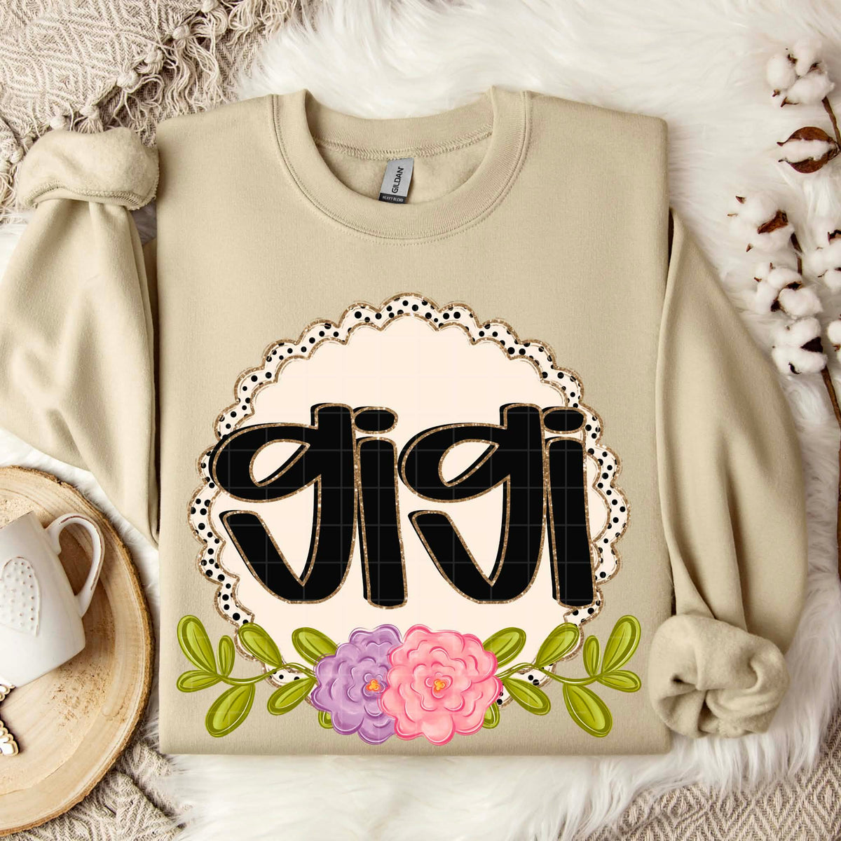 Gigi circle and flowers (SDD) DTF Transfer