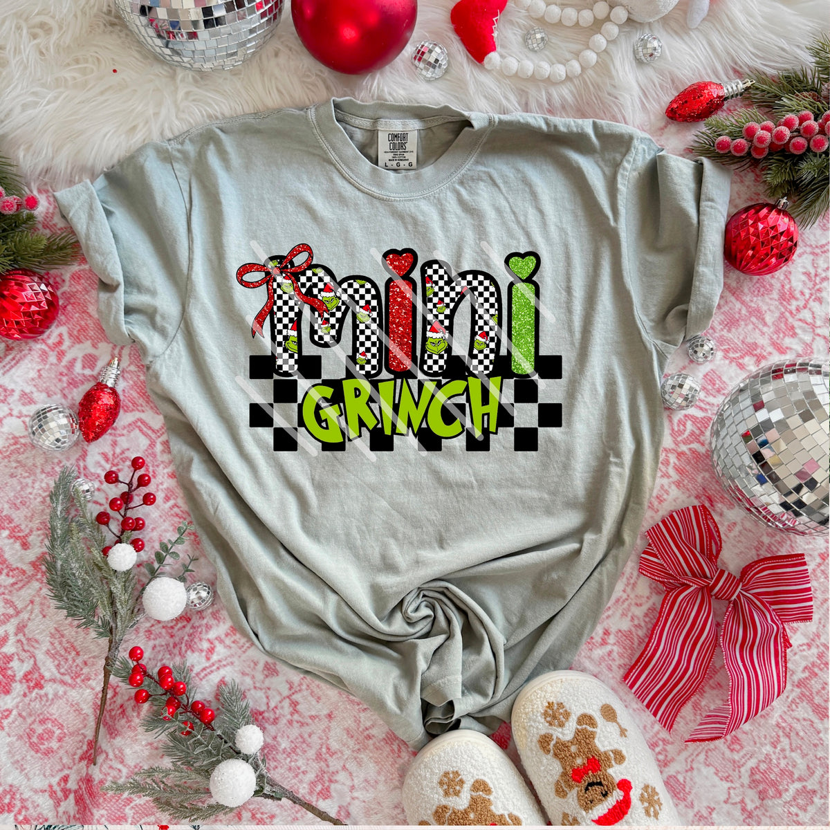 Mini Green with bow (MZ) 113627 DTF transfer