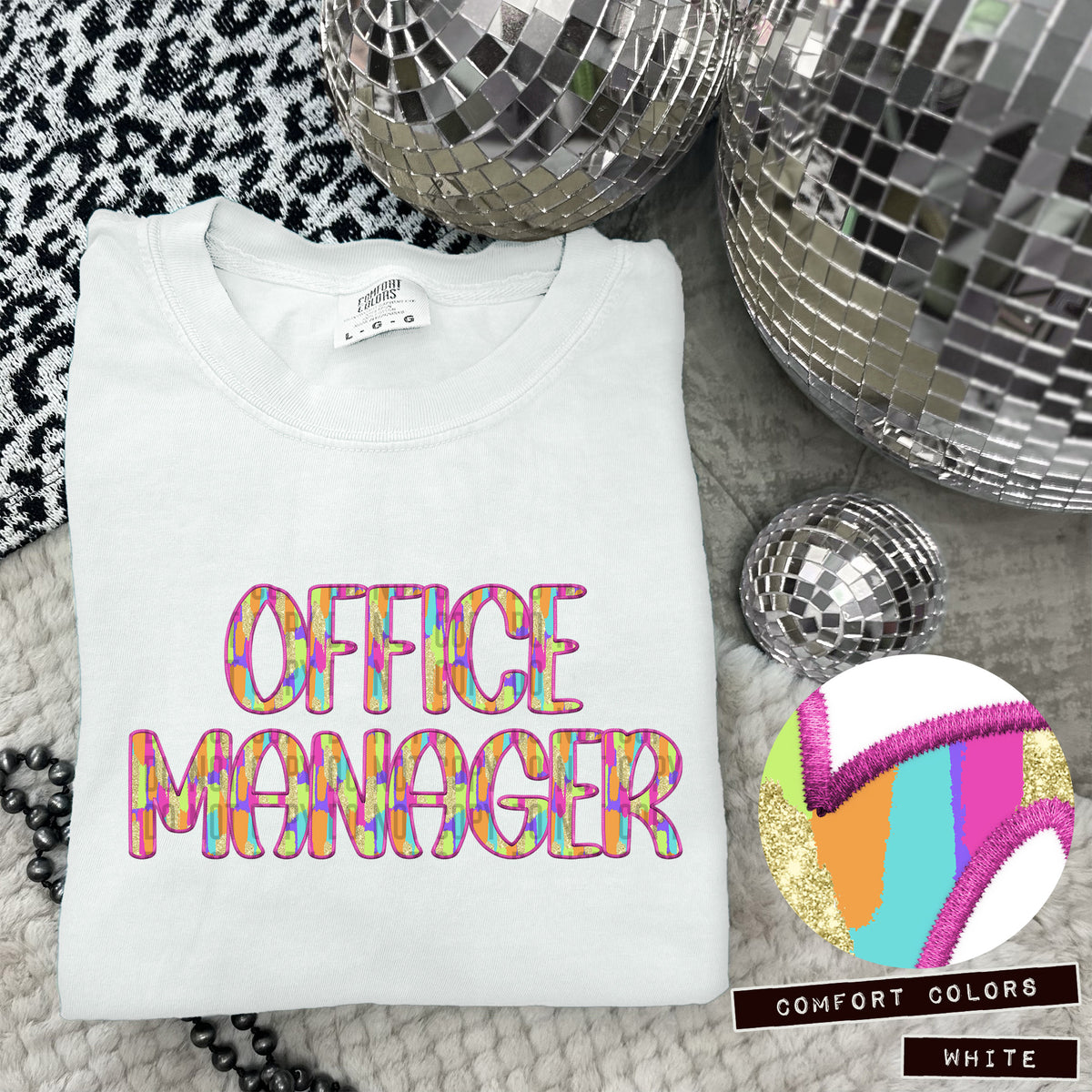 Office Manager Juneberry Brushstrokes (Caplinger) DTF transfer