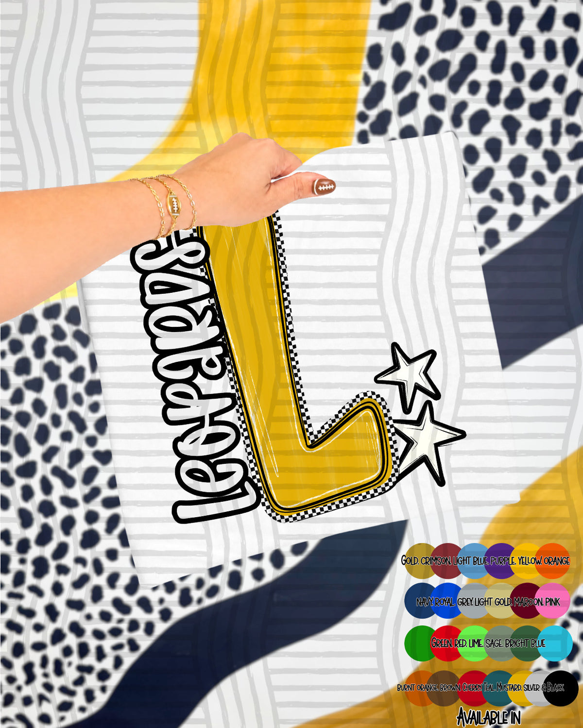 Leopards Checker Crush Yellow (Caplinger) DTF transfer