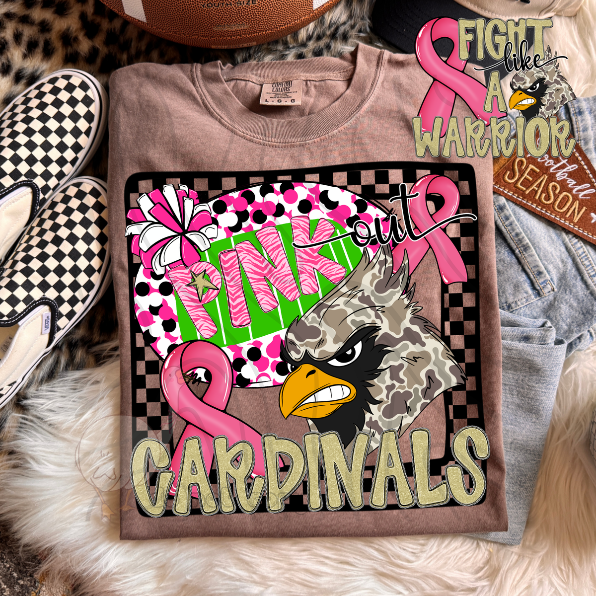 Cardinals pink out camo (DKD) DTF transfer