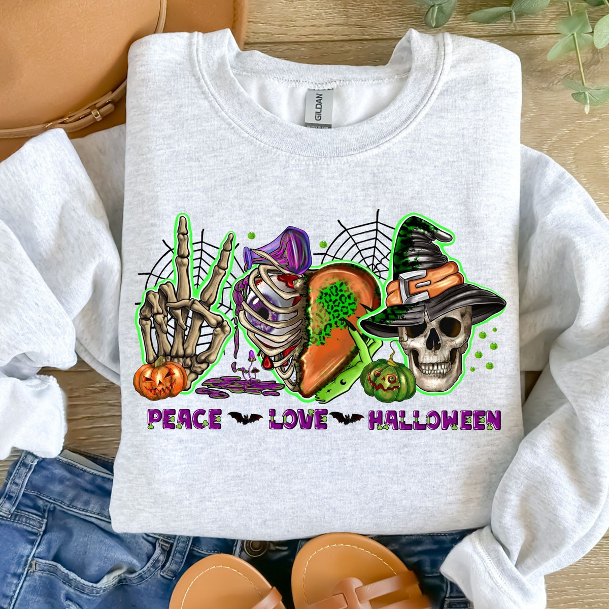 Peace Love Halloween-38357-DTF transfer