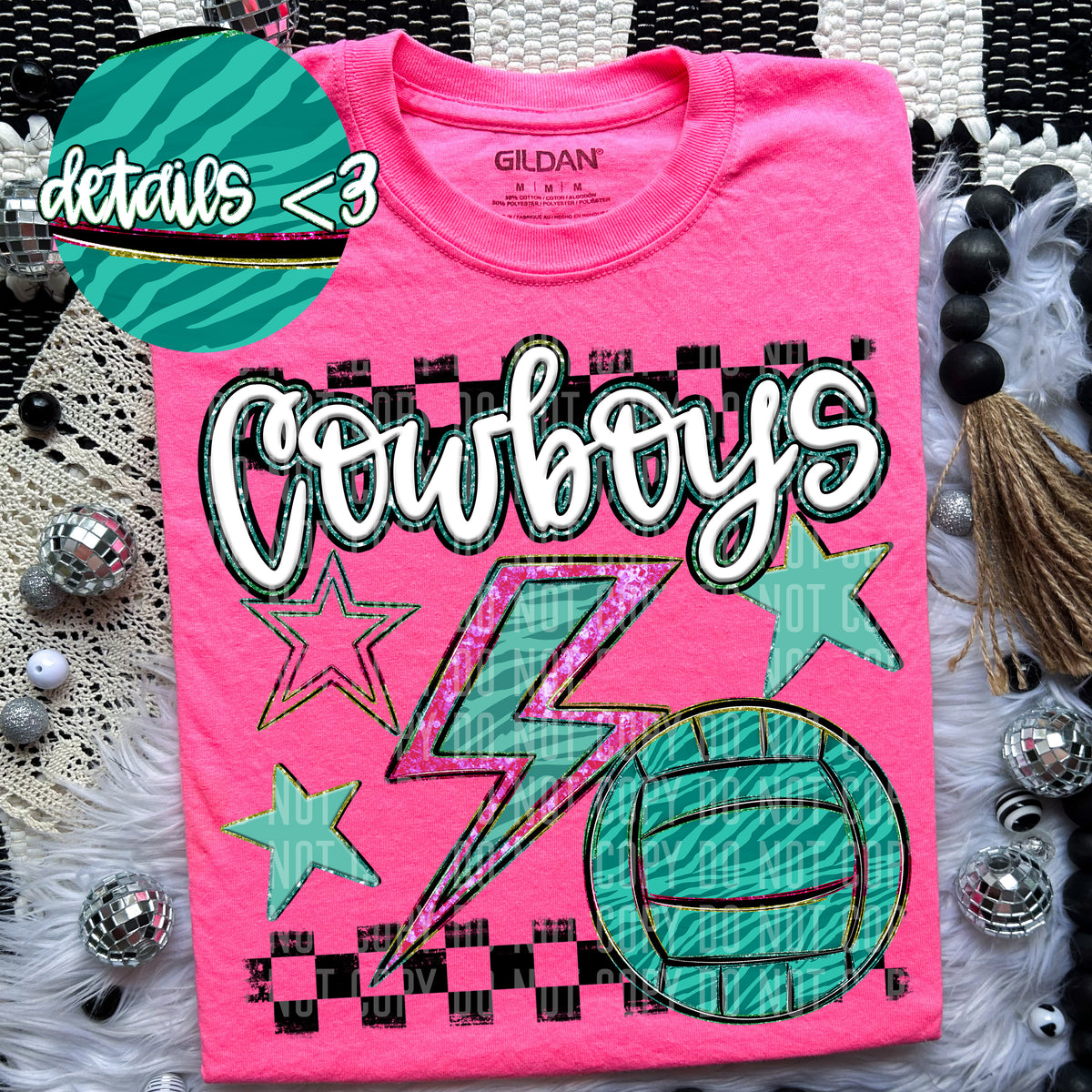 Cowboys Rainbow Volleyball (Caplinger) 97314 DTF transfer