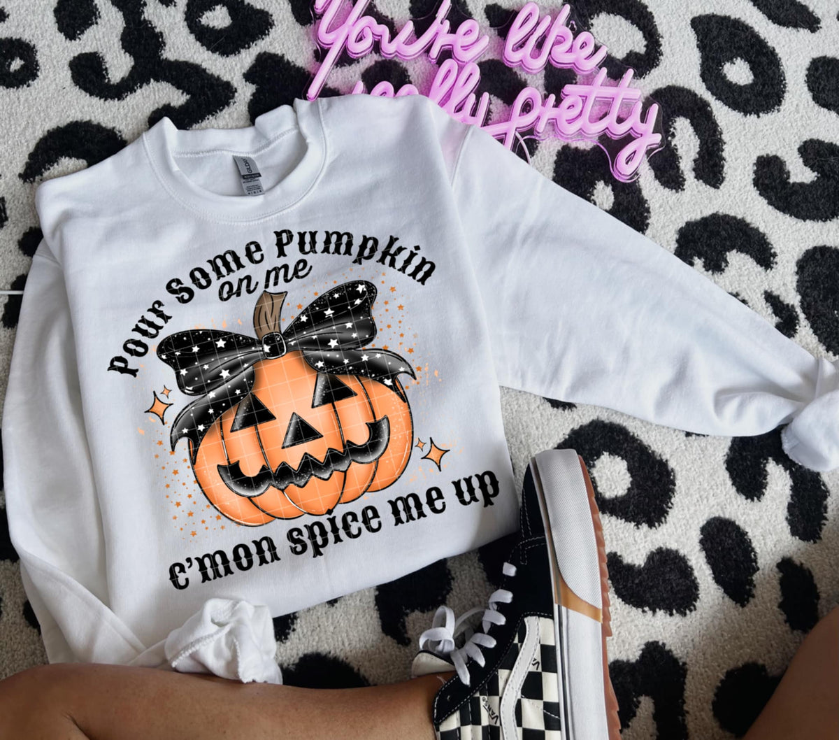 Pour some pumpkin on me DOTS (linda) DTF transfer