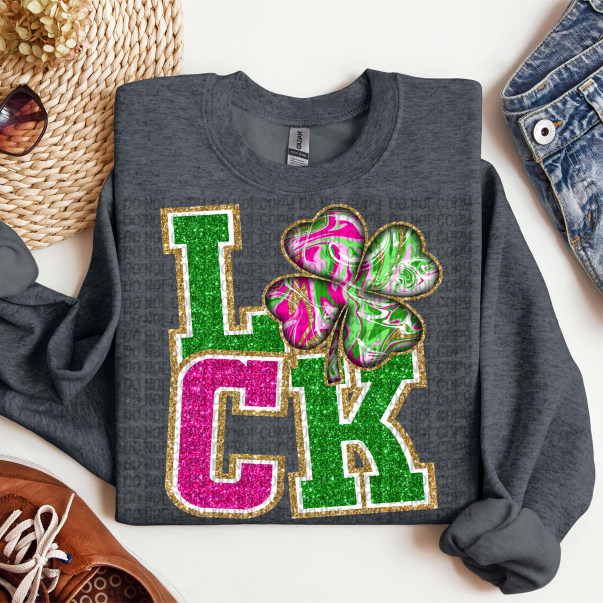 Lucky pink and green (VP) 91969 DTF transfer