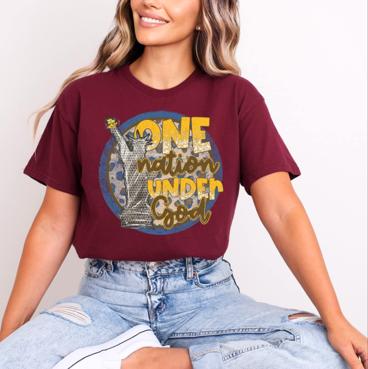 One nation under god 94415 DTF transfer