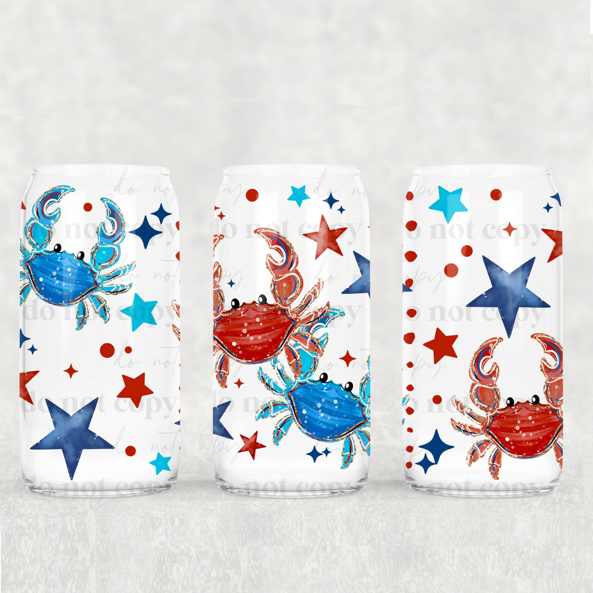 Red and blue crabs (CSC) UV DTF WRAP