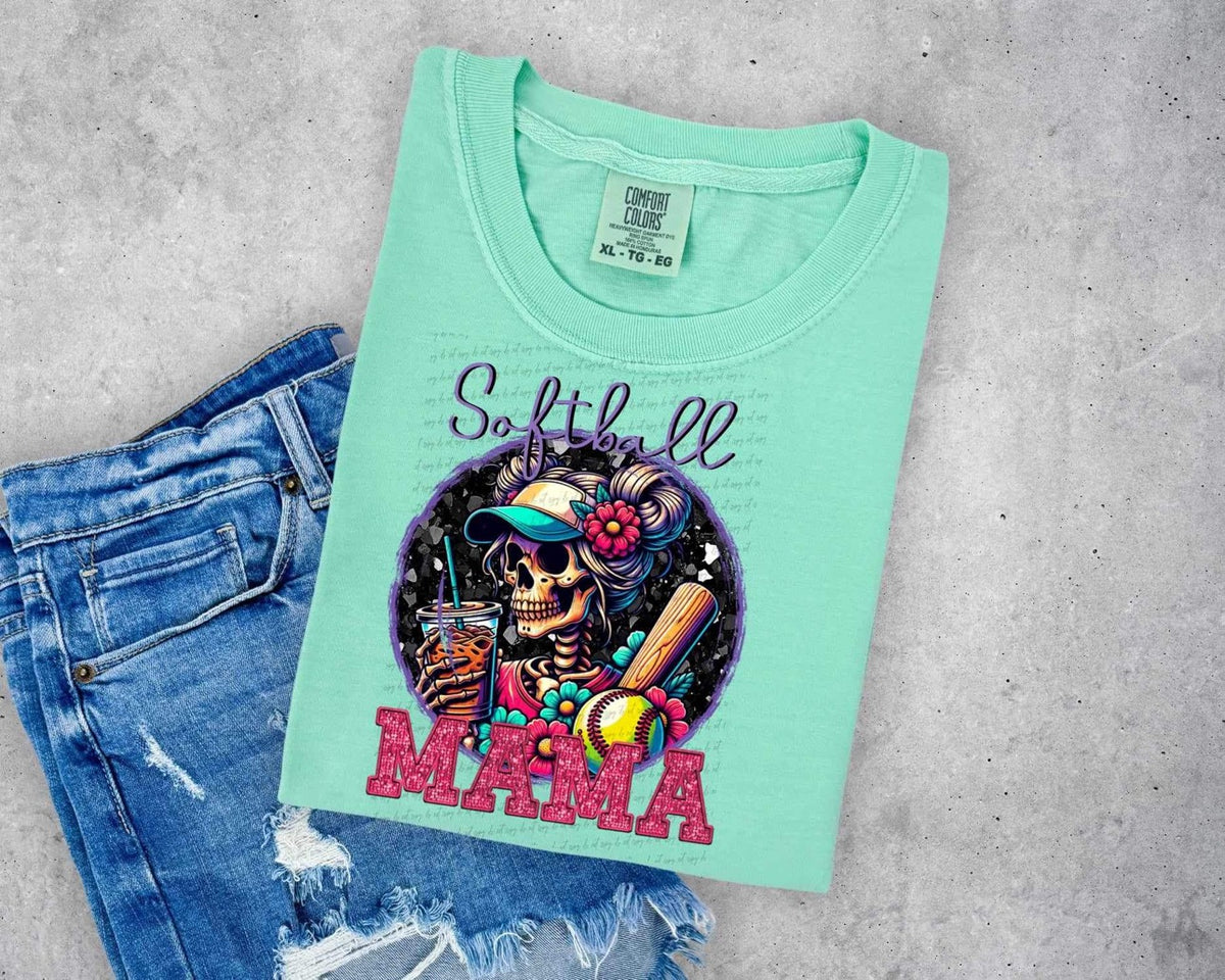 Softball Mama Skelly DTF transfer 13947