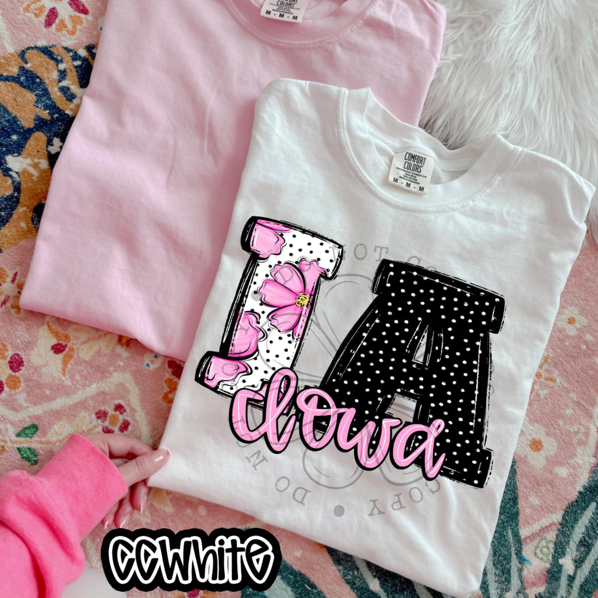 IA Iowa pink flowers (SWD) 94505 DTF transfer