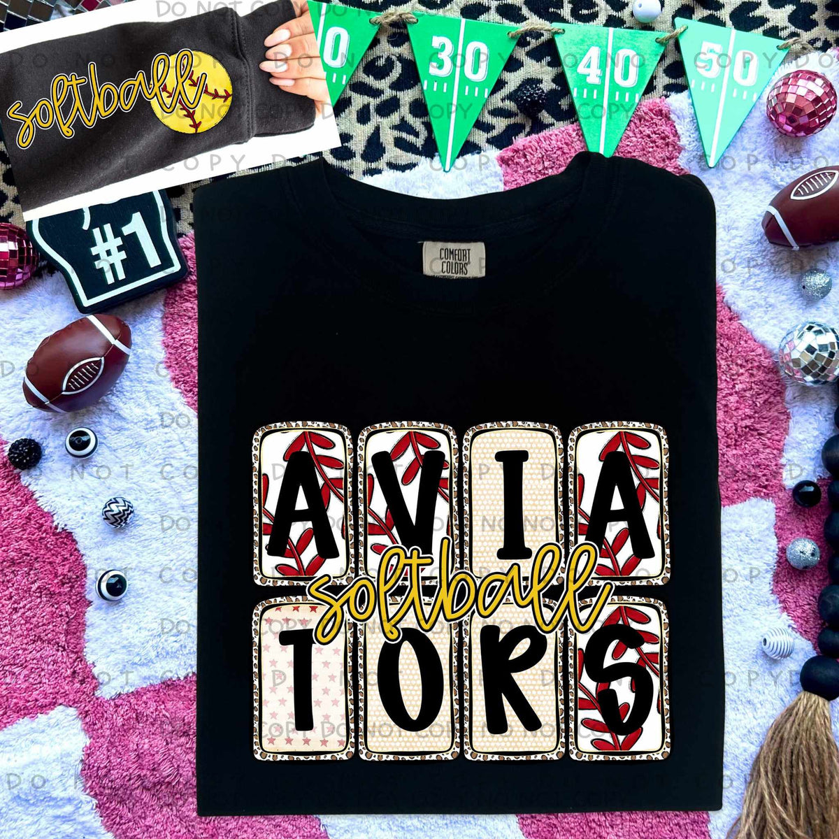 Aviators Softball FRONT (Caplinger) 82770 DTF transfer