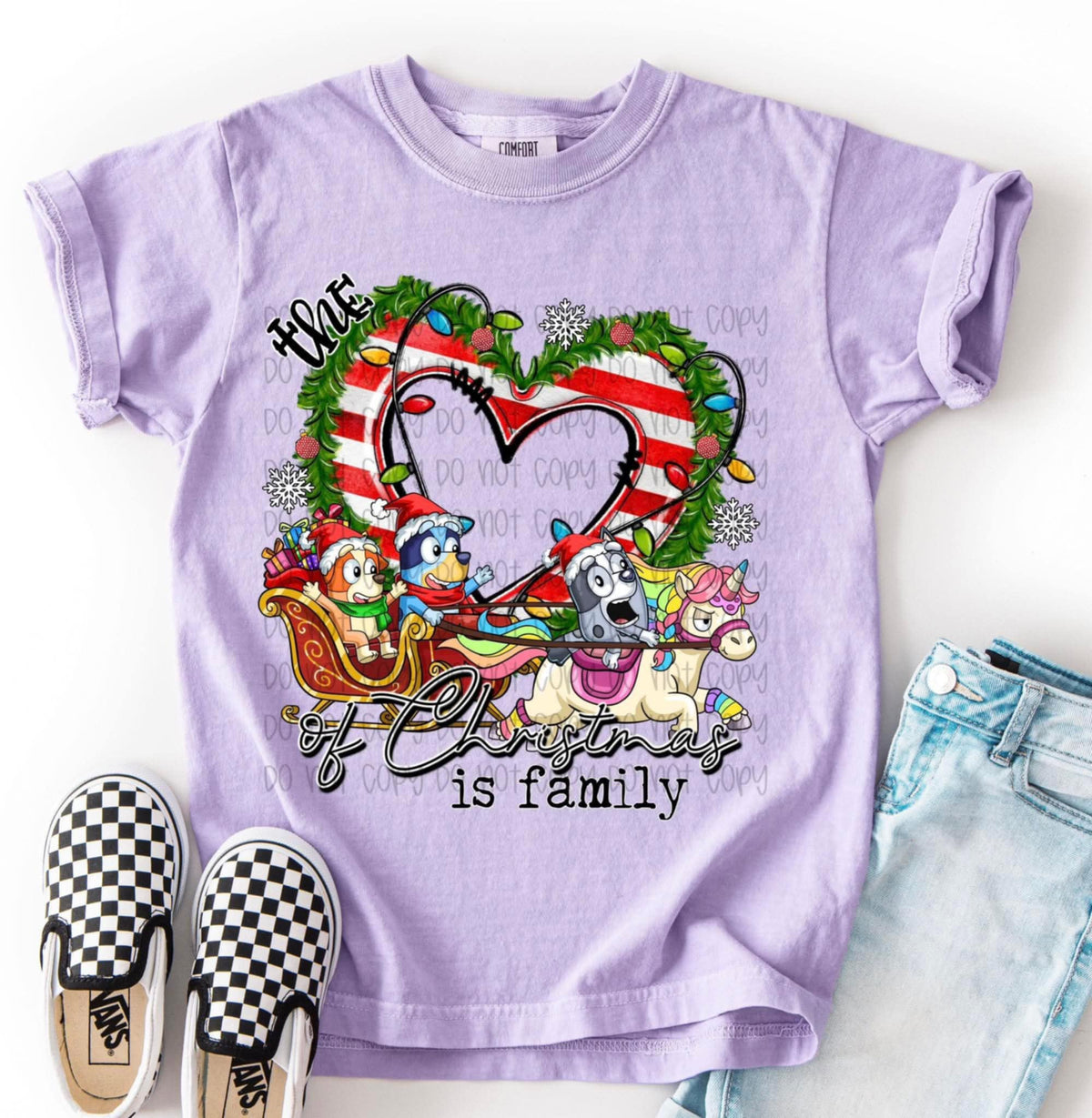 The Heart of Christmas dogs (SSD) DTF transfer