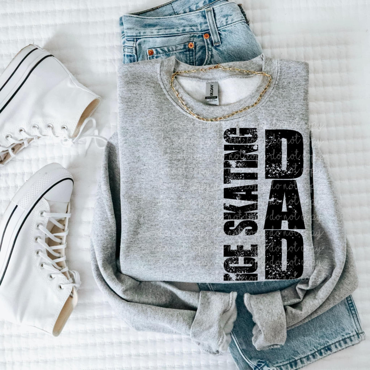 Ice skating dad vertical grunge 93206 DTF transfer