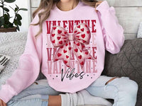 Valentine vibes stacked heart bow 73868 DTF transfer