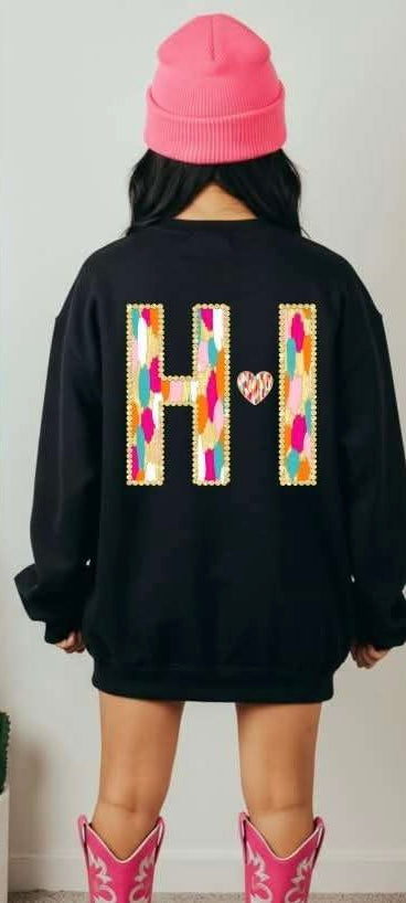 HI brushstroke with heart (S&G) 82987 DTF transfer
