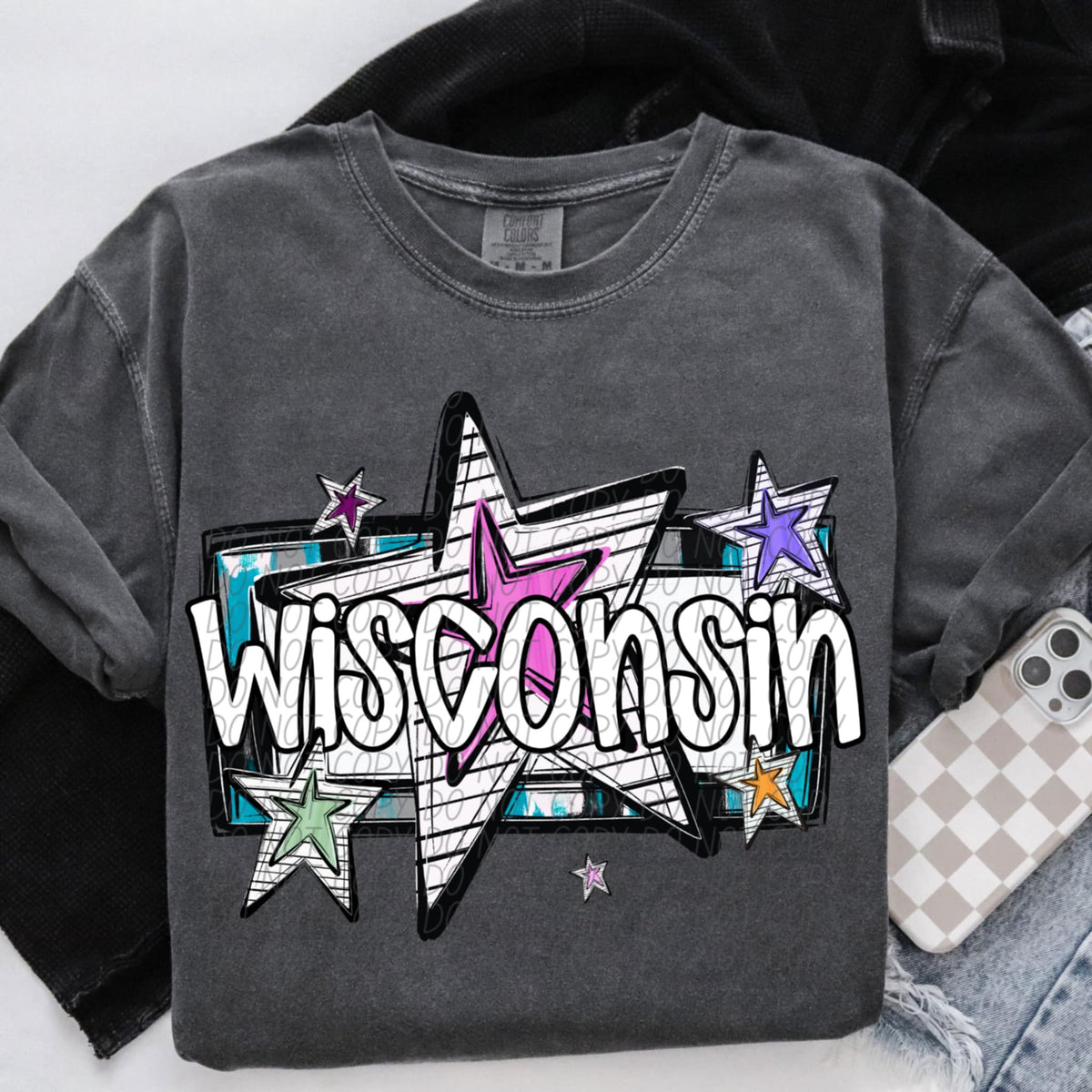 Wisconsin stars (CITY) 85404 DTF transfer