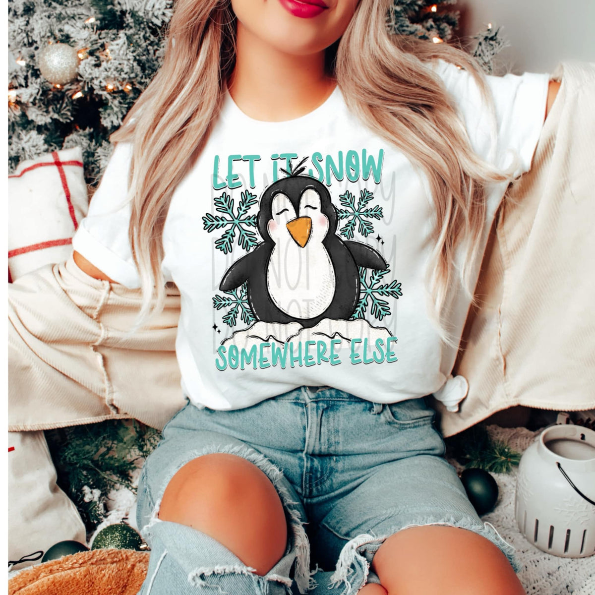 Let it snow somewhere else penguin 109308 DTF transfer