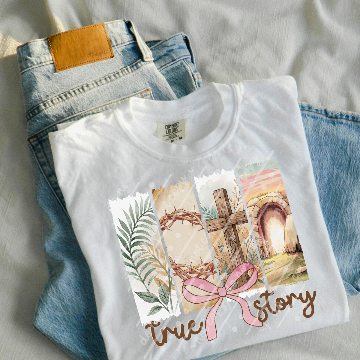 True story brushstrokes brown letters DTF Transfer