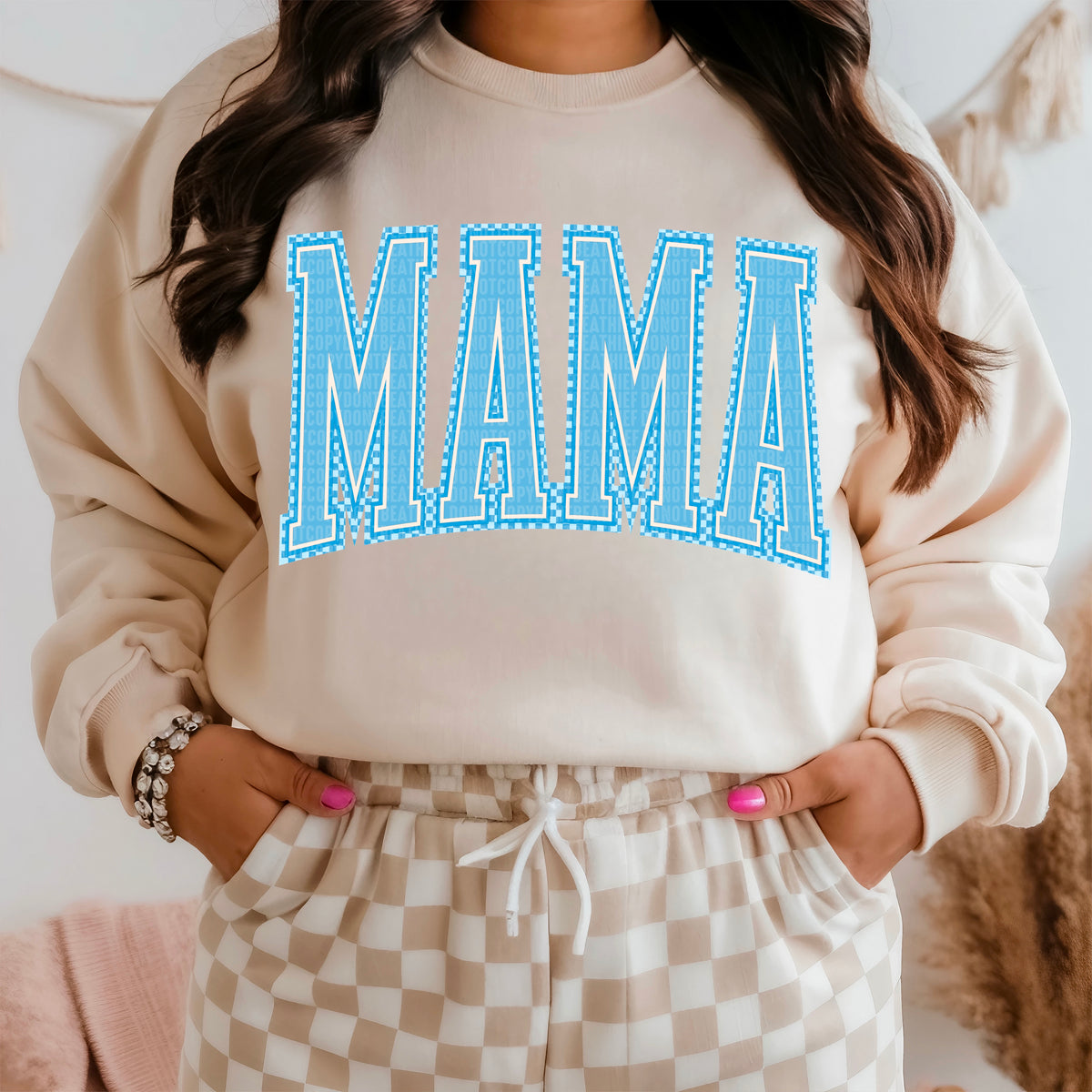 Mama blue font 95141 DTF transfer
