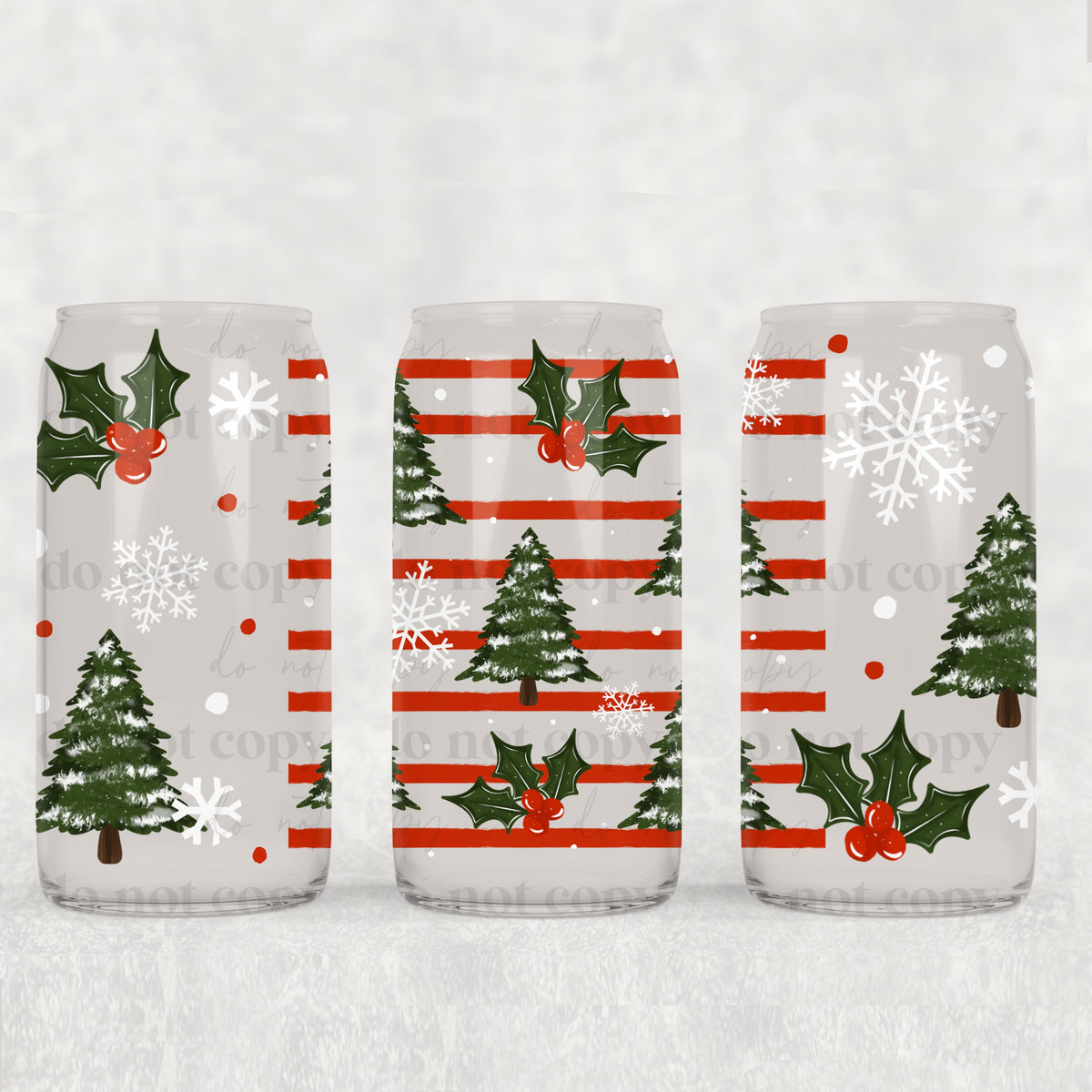Tree and red stripes (CSC) UV DTF Transfer