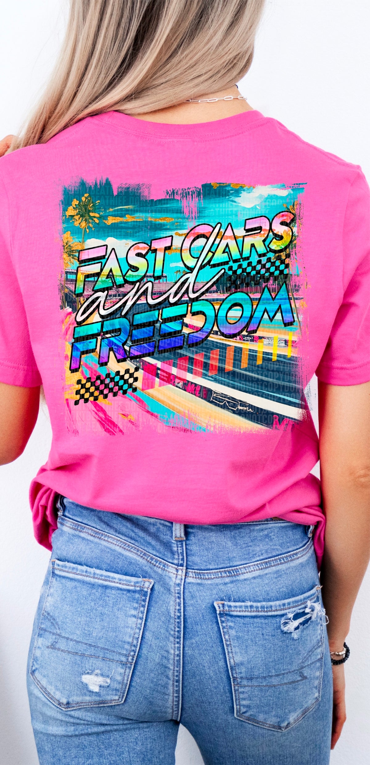 Fast cars and freedom 97525 DTF transfer