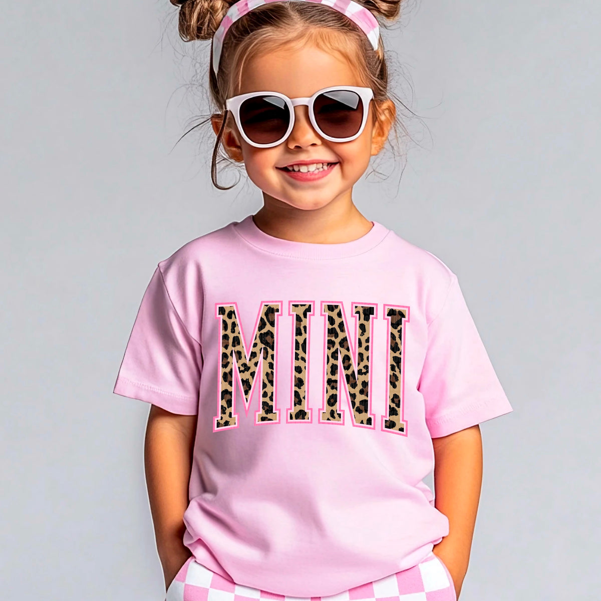 Mini Leopard pink outline 95556 DTF transfer