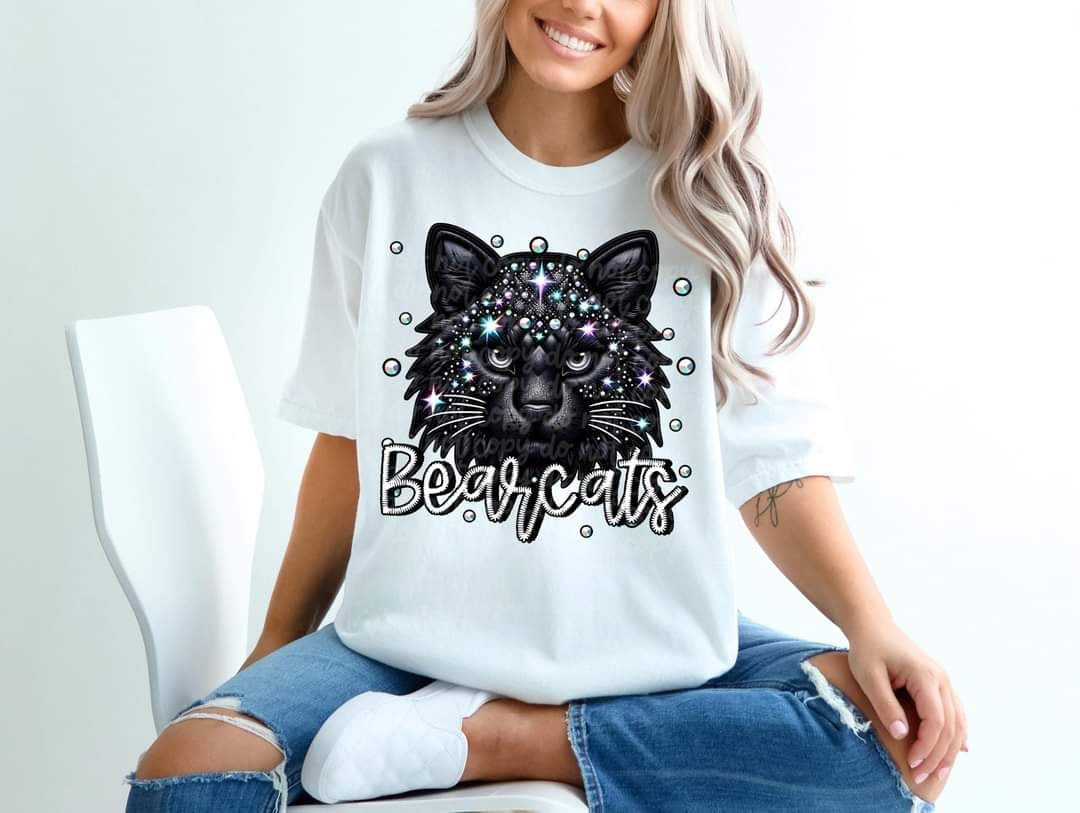 Bearcats bedazzled mascot 53586 DTF transfer