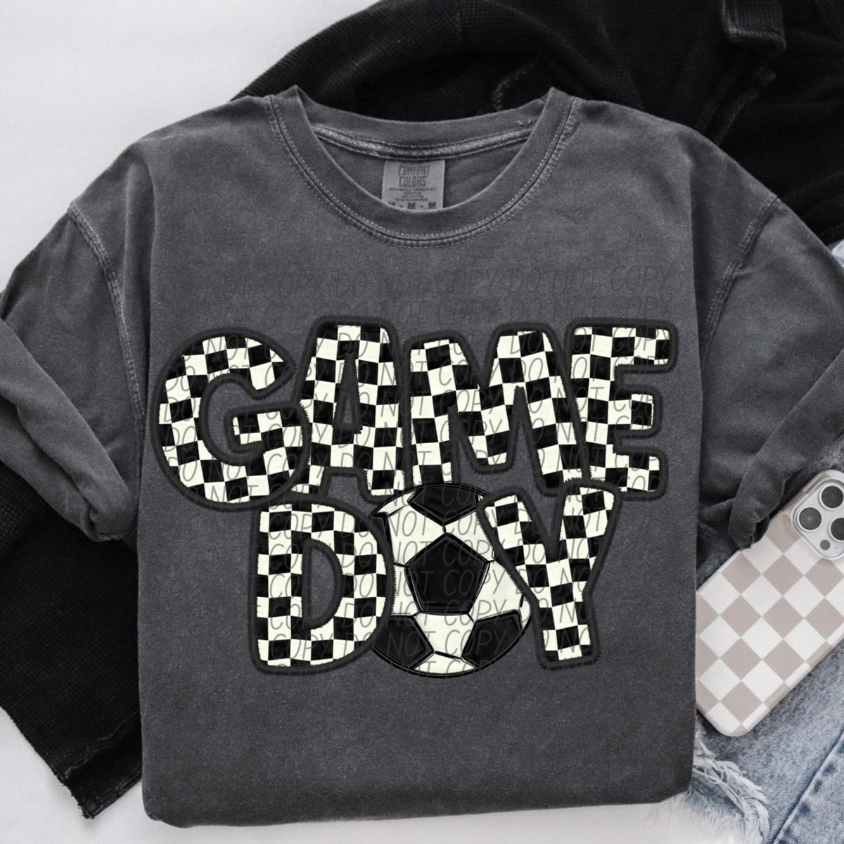 Game day soccer checkered (CITY) 91283 DTF transfer