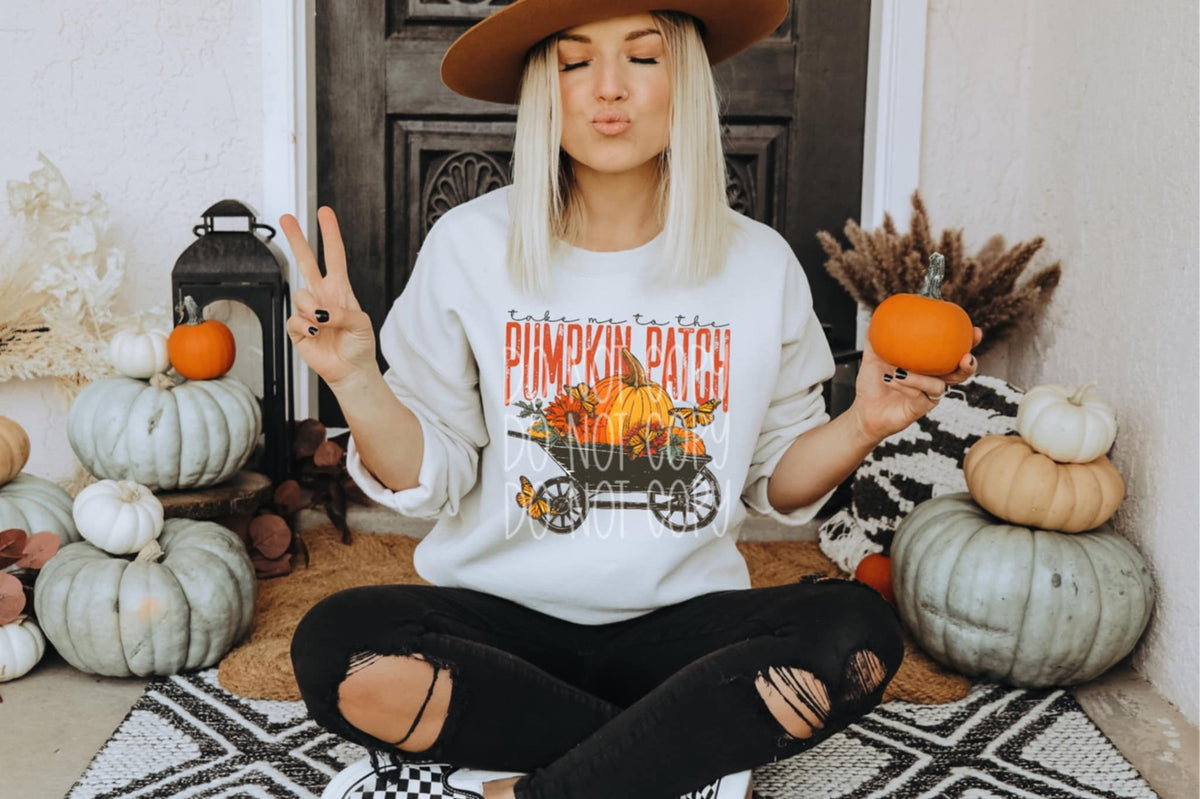 Take me to the pumpkin patch wagon 106132 DTF transfer